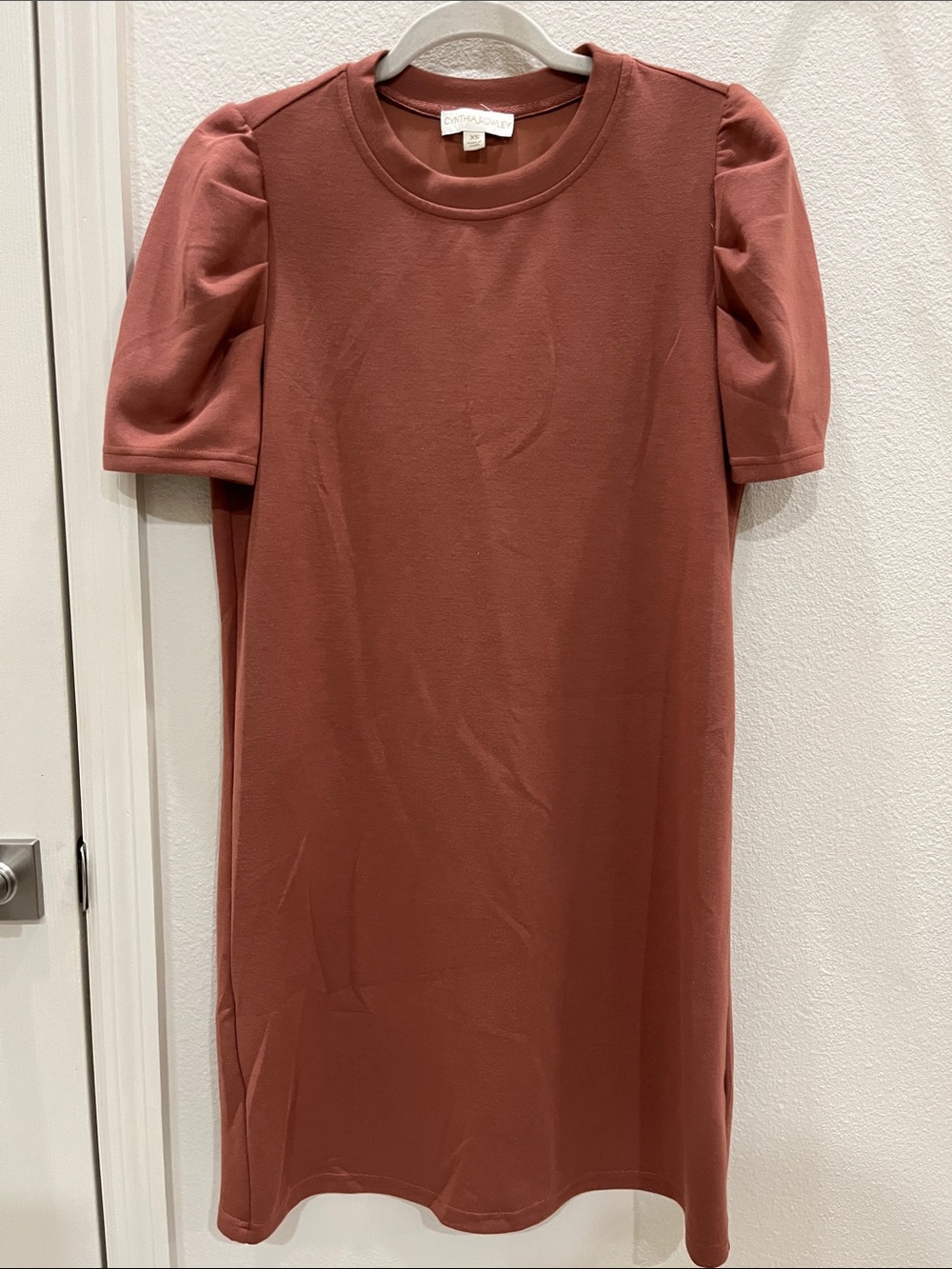 Cynthia Rowley Terracotta Puff-Sleeve Mini Dress XS - Picture 2 of 5
